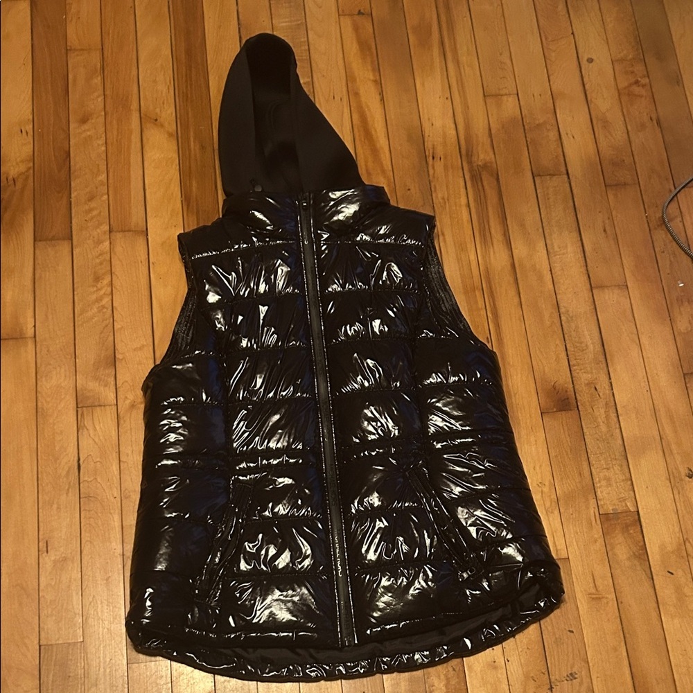 Men's Black Puffer Vest with Hood